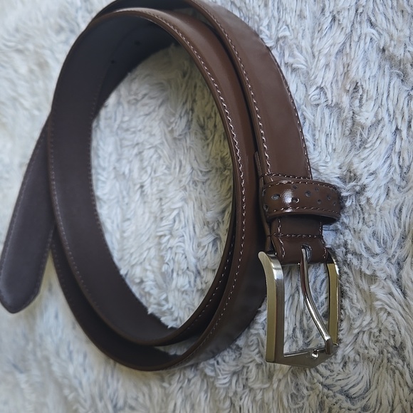 Stacy Adams Classic Cognac Brown Leather Belt- Big And Tall 087 - Size 54 - Picture 1 of 8